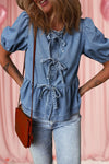 Time To Play Denim Tie Up Top-[option4]-[option5]-Cute-Trendy-Shop-Womens-Boutique-Clothing-Store