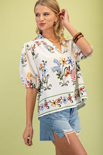 Where To Next Floral Blouse-[option4]-[option5]-Cute-Trendy-Shop-Womens-Boutique-Clothing-Store