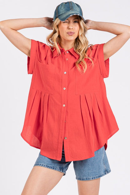 Real Deal Cotton Button Up Top-Red-SMALL-[option4]-[option5]-Cute-Trendy-Shop-Womens-Boutique-Clothing-Store