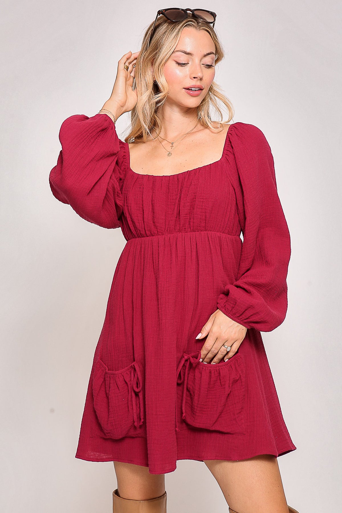 Sweet Pocket Babydoll Dress-Cute-Trendy-Shop-Womens-Boutique-Clothing-Store