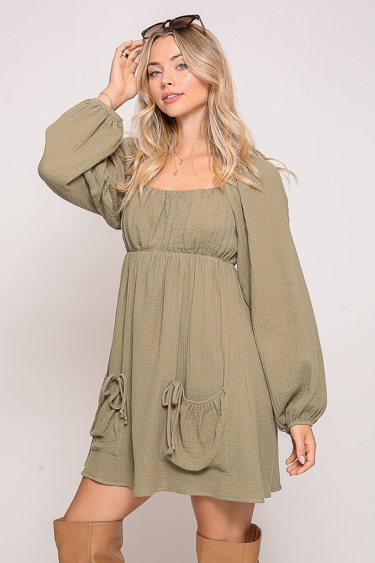Sweet Pocket Babydoll Dress-Cute-Trendy-Shop-Womens-Boutique-Clothing-Store