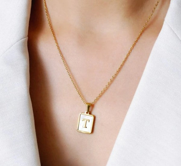 Gold Initial Tag Necklace A - W-[option4]-[option5]-Cute-Trendy-Shop-Womens-Boutique-Clothing-Store