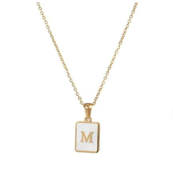Gold Initial Tag Necklace A - W-[option4]-[option5]-Cute-Trendy-Shop-Womens-Boutique-Clothing-Store