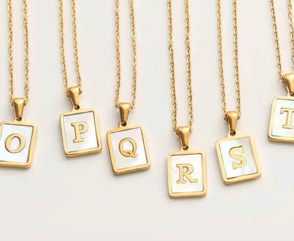 Gold Initial Tag Necklace A - W-F-[option4]-[option5]-Cute-Trendy-Shop-Womens-Boutique-Clothing-Store