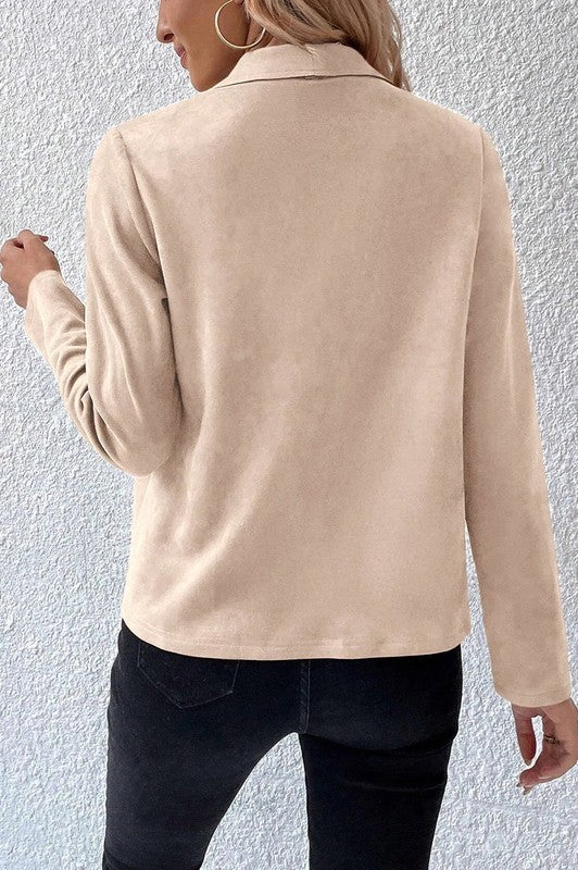 Look Like A Model Suede Short Jacket-[option4]-[option5]-Cute-Trendy-Shop-Womens-Boutique-Clothing-Store