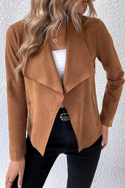 Look Like A Model Suede Short Jacket-[option4]-[option5]-Cute-Trendy-Shop-Womens-Boutique-Clothing-Store