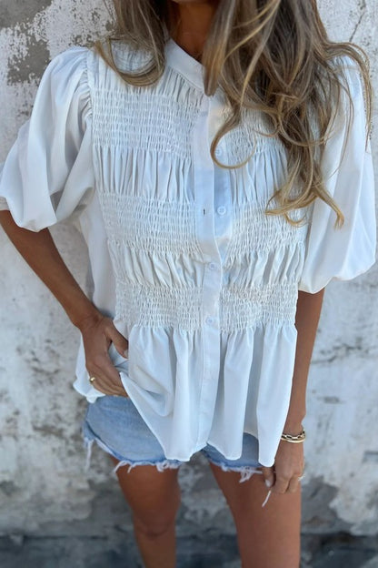 Style on Auto Pilot Button Up Top-White-SMALL-[option4]-[option5]-Cute-Trendy-Shop-Womens-Boutique-Clothing-Store
