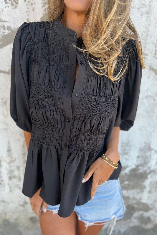 Style on Auto Pilot Button Up Top-Black-SMALL-[option4]-[option5]-Cute-Trendy-Shop-Womens-Boutique-Clothing-Store