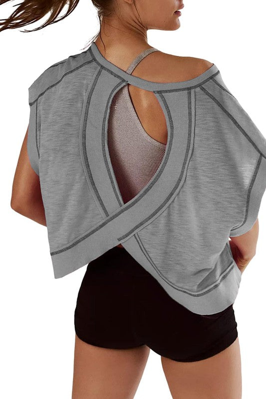 Let's Get Physical Grey Yoga T-Shirt-[option4]-[option5]-Cute-Trendy-Shop-Womens-Boutique-Clothing-Store