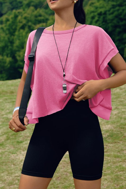 Let's Get Physical Pink Yoga T-Shirt-[option4]-[option5]-Cute-Trendy-Shop-Womens-Boutique-Clothing-Store