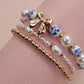Chinoiserie & Pearl Bow 3-Piece Beaded Bracelet Set