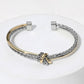 Chic Knotted Two Tone Cuff Bracelet-[option4]-[option5]-Cute-Trendy-Shop-Womens-Boutique-Clothing-Store