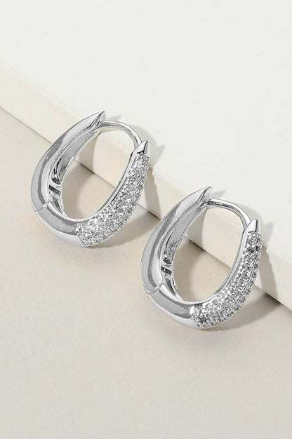 Dinner Invitation Paved Hoops-Silver-[option4]-[option5]-Cute-Trendy-Shop-Womens-Boutique-Clothing-Store