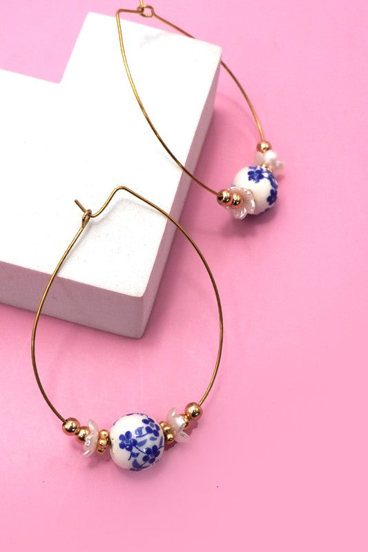 Rise & Shine Blue Ceramic Bead Hoops-[option4]-[option5]-Cute-Trendy-Shop-Womens-Boutique-Clothing-Store