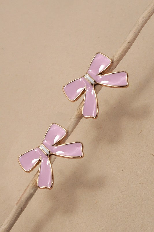 Pretty In Pink Bow Earrings-[option4]-[option5]-Cute-Trendy-Shop-Womens-Boutique-Clothing-Store