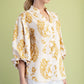 The Vintage Toile 3/4 Sleeve Blouse-Cute-Trendy-Shop-Womens-Boutique-Clothing-Store