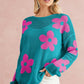 Be Happy Teal Flower Crochet Top-[option4]-[option5]-Cute-Trendy-Shop-Womens-Boutique-Clothing-Store