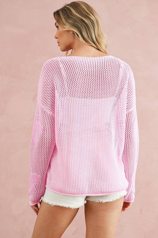 Be Happy Pink Flower Crochet Top-[option4]-[option5]-Cute-Trendy-Shop-Womens-Boutique-Clothing-Store