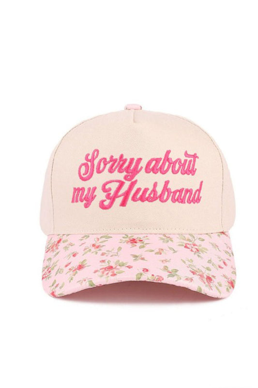 "Sorry About My Husband" Cap-Floral-[option4]-[option5]-Cute-Trendy-Shop-Womens-Boutique-Clothing-Store
