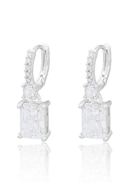 Let The Ball Drop Sparkling Square CZ Earrings-Silver-[option4]-[option5]-Cute-Trendy-Shop-Womens-Boutique-Clothing-Store