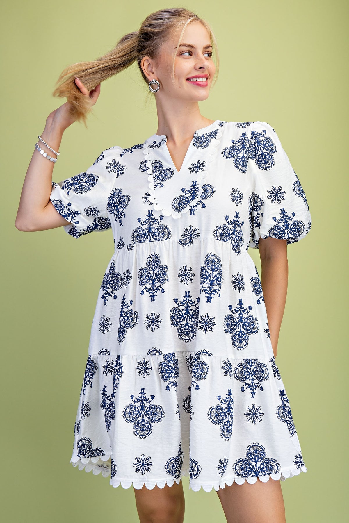 Mediterranean Breeze Tiered Dress-Cute-Trendy-Shop-Womens-Boutique-Clothing-Store