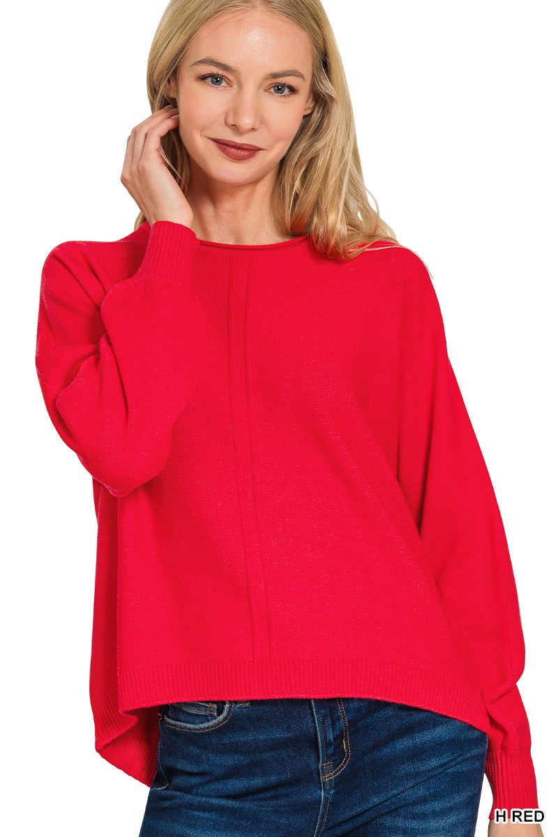 Call Me Cozy Casual Sweater Top-Red-SMALL-Cute-Trendy-Shop-Womens-Boutique-Clothing-Store