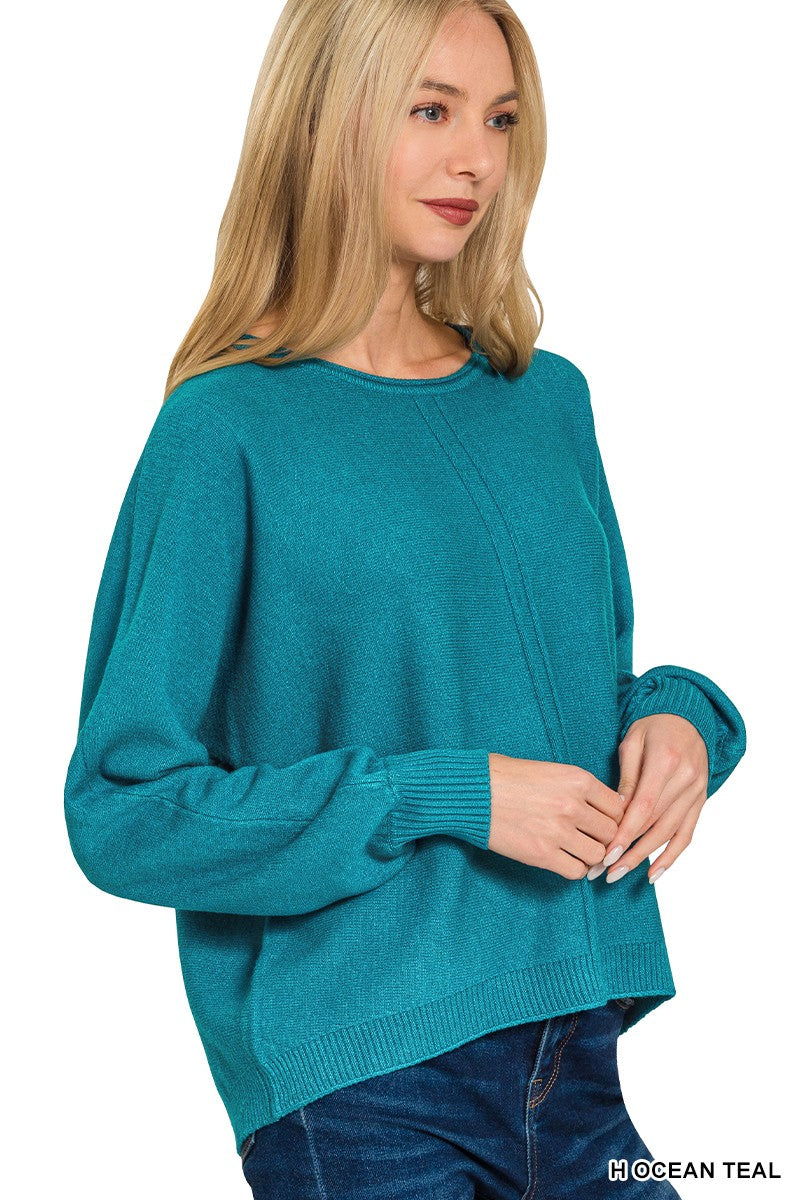 Call Me Cozy Casual Sweater Top-Blue Teal-SMALL-Cute-Trendy-Shop-Womens-Boutique-Clothing-Store