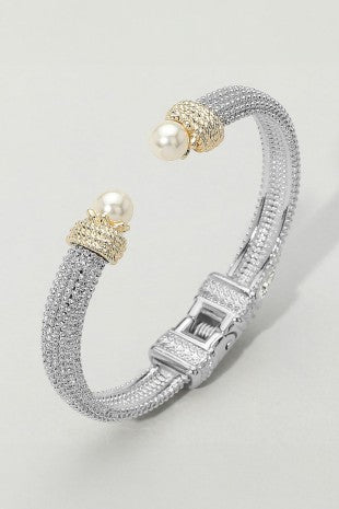 One For the Books Pearl Tip Cuff Bracelet-[option4]-[option5]-Cute-Trendy-Shop-Womens-Boutique-Clothing-Store