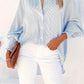 Fall Ready Blue & White Stripe Blouse-[option4]-[option5]-Cute-Trendy-Shop-Womens-Boutique-Clothing-Store
