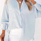 Fall Ready Blue & White Stripe Blouse-[option4]-[option5]-Cute-Trendy-Shop-Womens-Boutique-Clothing-Store