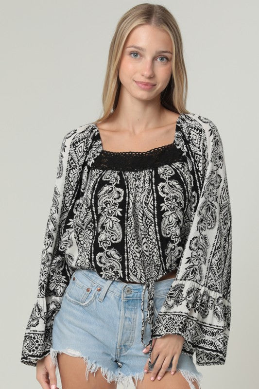 Here I Come Black Tie Waist Top-[option4]-[option5]-Cute-Trendy-Shop-Womens-Boutique-Clothing-Store