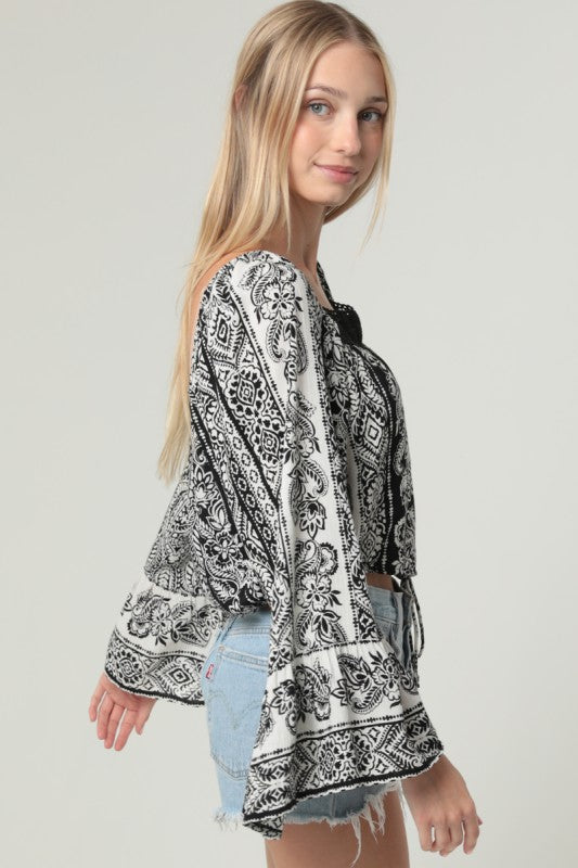 Here I Come Black Tie Waist Top-[option4]-[option5]-Cute-Trendy-Shop-Womens-Boutique-Clothing-Store