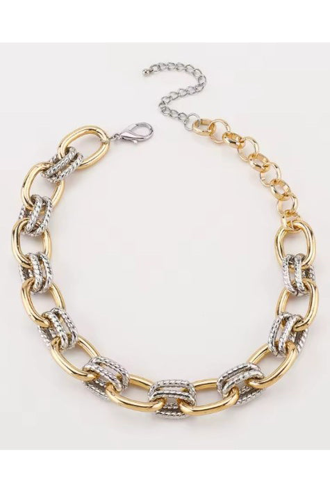 One For The Books Two Tone Necklace-Cute-Trendy-Shop-Womens-Boutique-Clothing-Store
