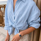 This Solves It Blue Button Down Shirt-[option4]-[option5]-Cute-Trendy-Shop-Womens-Boutique-Clothing-Store