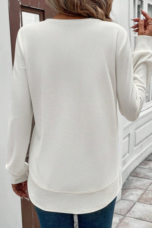 My Go To White Waffle Sweatshirt-[option4]-[option5]-Cute-Trendy-Shop-Womens-Boutique-Clothing-Store