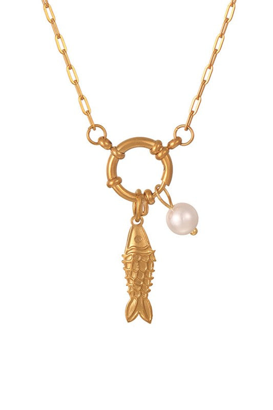 Under The Sea Fish & Pearl Necklace
