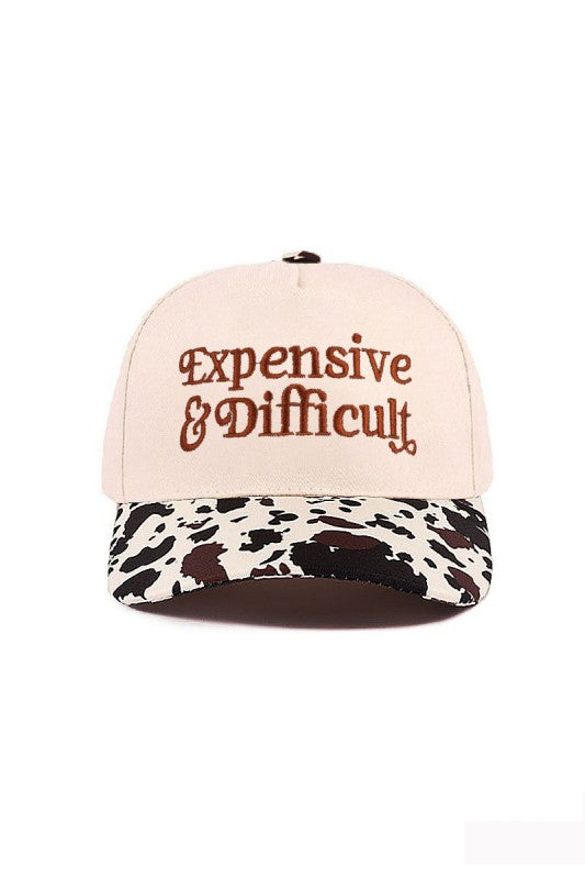 "Expensive & Difficult" Canvas Cap-Cow-[option4]-[option5]-Cute-Trendy-Shop-Womens-Boutique-Clothing-Store