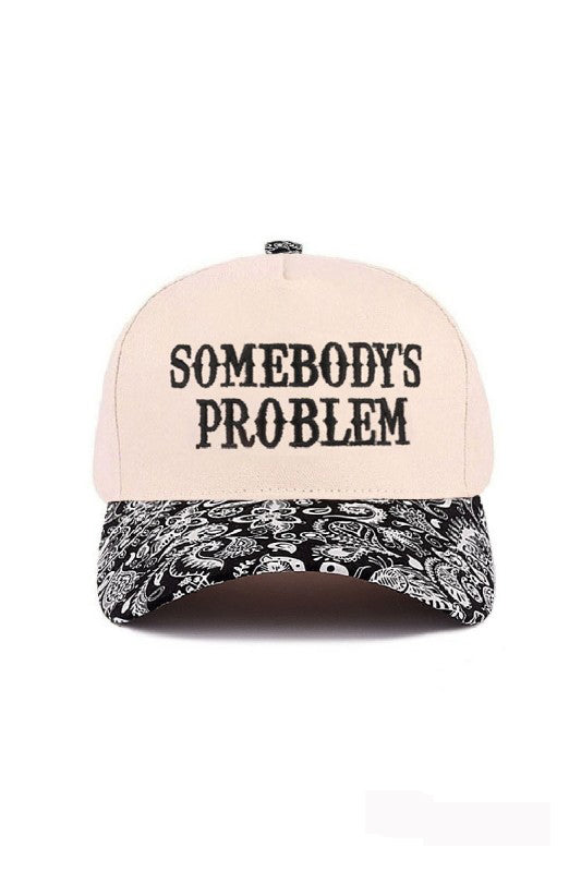 "Somebody's Problem" Cap-Paisley Black-[option4]-[option5]-Cute-Trendy-Shop-Womens-Boutique-Clothing-Store