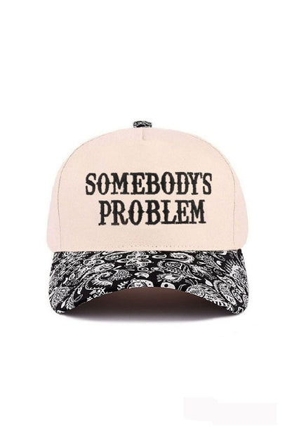 "Somebody's Problem" Cap-Paisley Black-[option4]-[option5]-Cute-Trendy-Shop-Womens-Boutique-Clothing-Store