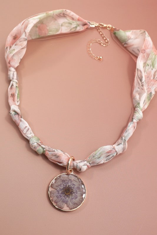 Ultimate Versatility Scarf with Charm Collection-Pink Flower-[option4]-[option5]-Cute-Trendy-Shop-Womens-Boutique-Clothing-Store