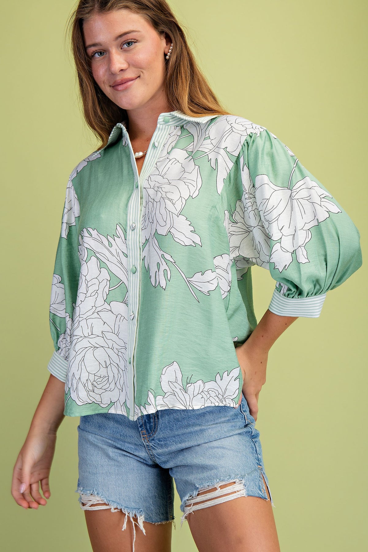 Willow & Vine Pattern Mix Blouse-Cute-Trendy-Shop-Womens-Boutique-Clothing-Store