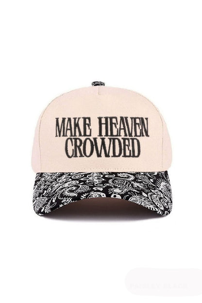 "Make Heaven Crowded" Cap-Paisley Black-[option4]-[option5]-Cute-Trendy-Shop-Womens-Boutique-Clothing-Store