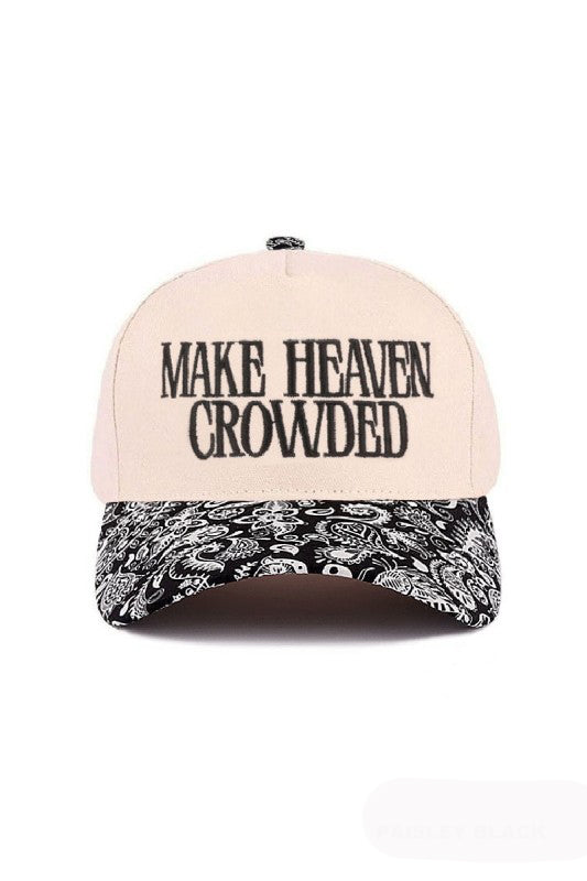 "Make Heaven Crowded" Cap-Paisley Black-[option4]-[option5]-Cute-Trendy-Shop-Womens-Boutique-Clothing-Store