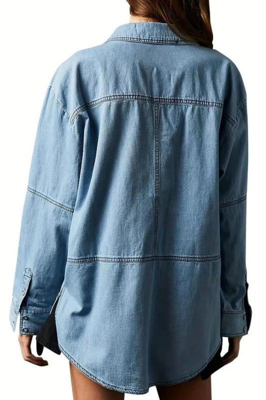 One For The Books Denim Top-[option4]-[option5]-Cute-Trendy-Shop-Womens-Boutique-Clothing-Store