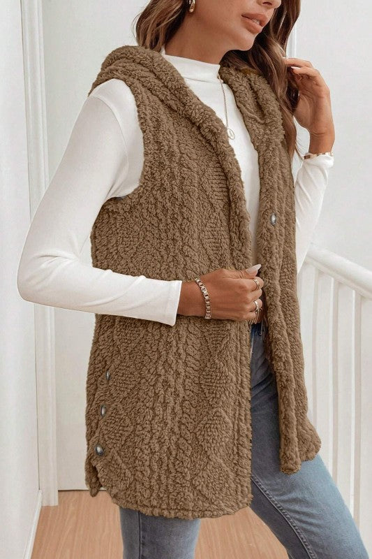 Sunday Soft Hooded Cardigan Vest-Brown-SMALL-[option4]-[option5]-Cute-Trendy-Shop-Womens-Boutique-Clothing-Store