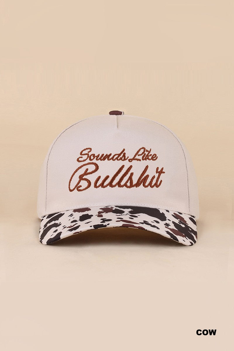 "Sounds Like Bullsh*t" Ballcap-Cow-[option4]-[option5]-Cute-Trendy-Shop-Womens-Boutique-Clothing-Store