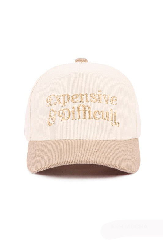 "Expensive & Difficult" Canvas Cap-Beige-[option4]-[option5]-Cute-Trendy-Shop-Womens-Boutique-Clothing-Store