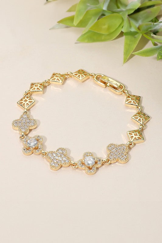 Gold Standard Quatrafoil Bracelet-[option4]-[option5]-Cute-Trendy-Shop-Womens-Boutique-Clothing-Store