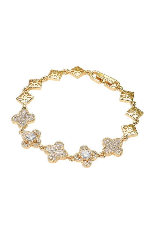 Gold Standard Quatrafoil Bracelet-[option4]-[option5]-Cute-Trendy-Shop-Womens-Boutique-Clothing-Store