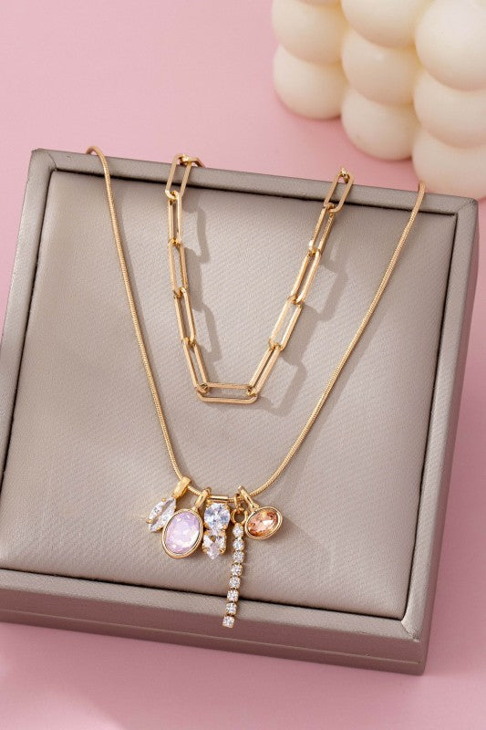 Just A Smile Crystal charm Necklace